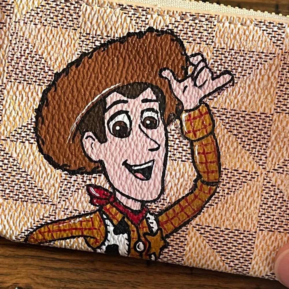 HAND PAINTED Cartoon Cowboy coin purse!! - Picture 3 of 8